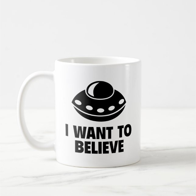 Caneca De Café Eu Quero Acreditar Na Mug De Café (Esquerda)