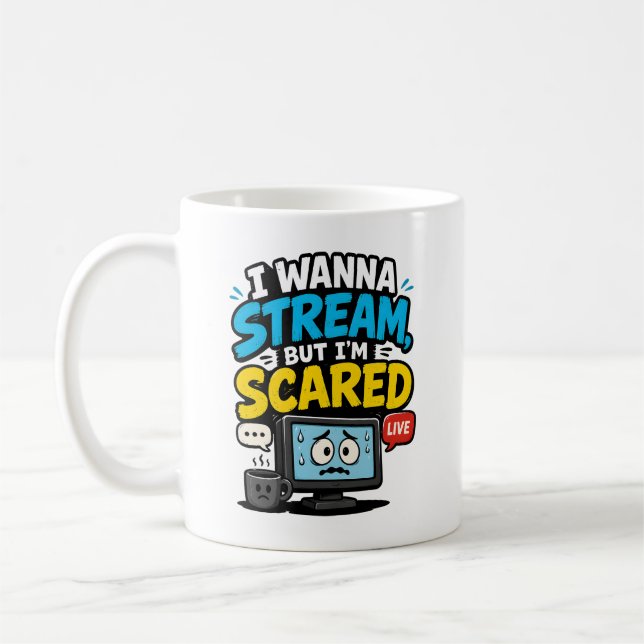Caneca De Café Eu Quero Transmitir Mas Estou com Medo de Jogar (Esquerda)