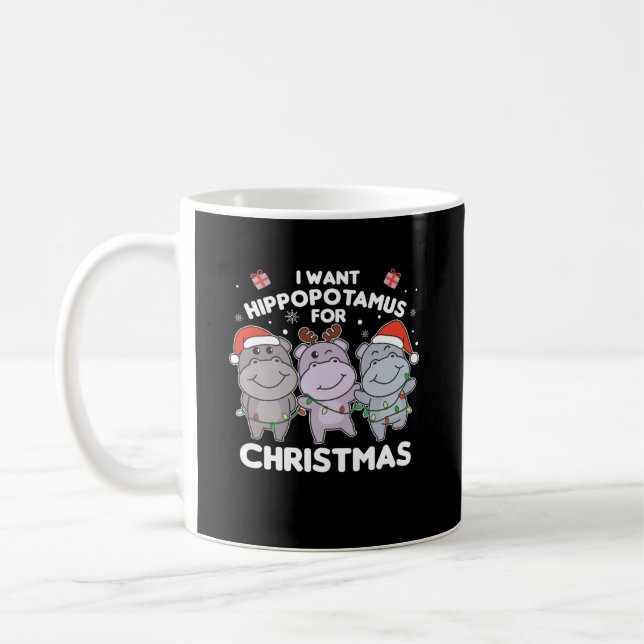Caneca De Café Eu Quero Um Hippo Para O Docinho De Natal Hippos (Esquerda)