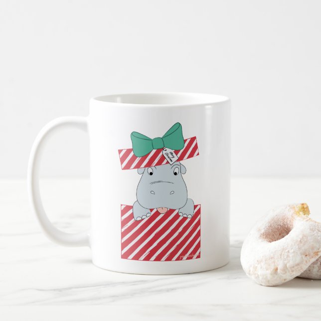 Caneca De Café Eu quero um Hippopotamus para a caixa de natal (Com Donut)
