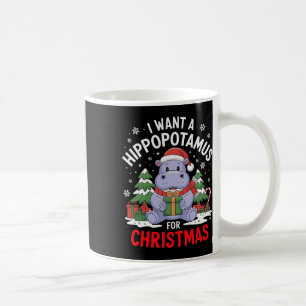Caneca De Café Eu Quero Um Hippopotamus Para O Natal Xmas Hippo P