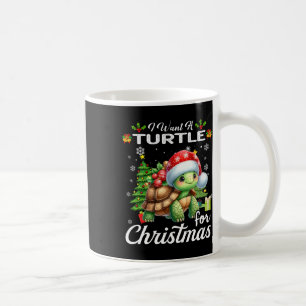 Caneca De Café Eu Quero Uma Tartaruga Para O Fato De Natal Dar Pr