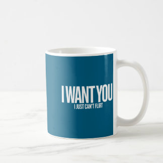 Caneca De Café Eu quero você, só não consigo flertar Citação engr