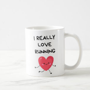 Caneca De Café Eu realmente amo correr, Dia de os namorados para