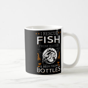 Caneca De Café Eu Resgato Peixes Da Água E Cerveja De Garrafas Fi