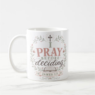 Caneca De Café Eu Rezo Antes de Decidir Citação Cristã Espiritual