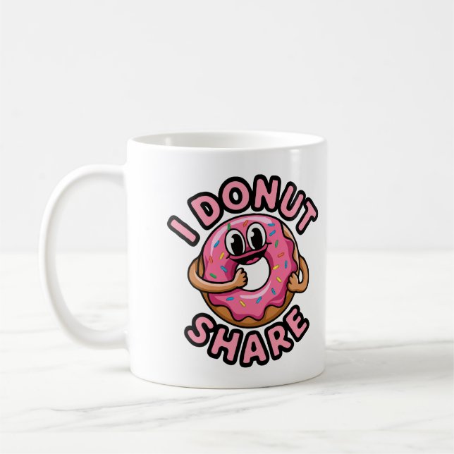 Caneca De Café Eu Rosquinha Compartilho Uma Lata De Café Engraçad (Esquerda)