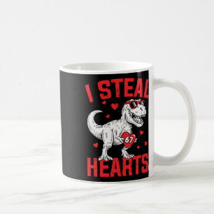 Caneca De Café Eu Roubo 67 Corações Engraçado Seis Sete Dinossaur
