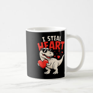 Caneca De Café Eu Roubo Corações Dinossauros de São Valentão para