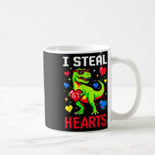 Caneca De Café Eu Roubo Corações Pixel Dinossauro Gamer Dia dos N