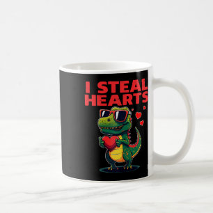 Caneca De Café Eu Roubo Corações T-rex Fofo Dia dos Namorados