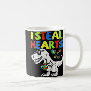 Caneca De Café Eu Roubo Corações Trex Dinossauros Garotos Autismo