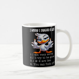 Caneca De Café Eu sei que juro muito, sinto muito Pato engraçado 