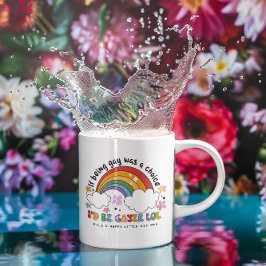 Caneca De Café Eu seria Gayer | Monograma do Orgulho Arco-Íris LG