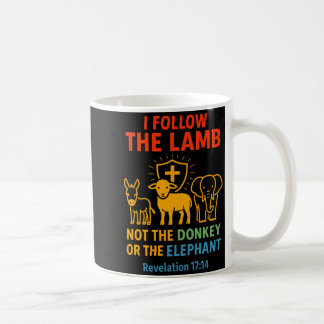 Caneca De Café Eu Sigo o Cordeiro Não Burro ou Elefante Cristão