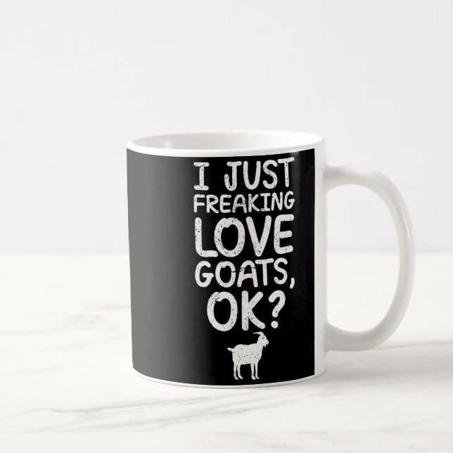 Caneca De Café Eu simplesmente adoro cabras, ok_ Citação engraçad (Direita)