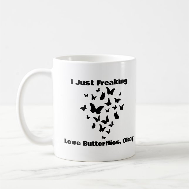 Caneca De Café Eu Só Apanhei Borboletas De Amor, Ok Coffee Mug (Esquerda)