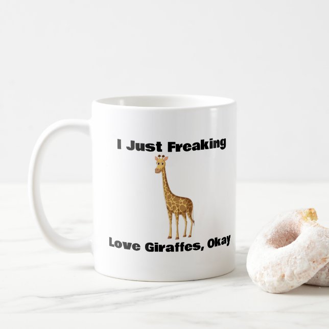 Caneca De Café Eu Só Paguei Girafas De Amor, Ok, Coffee Mug (Com Donut)