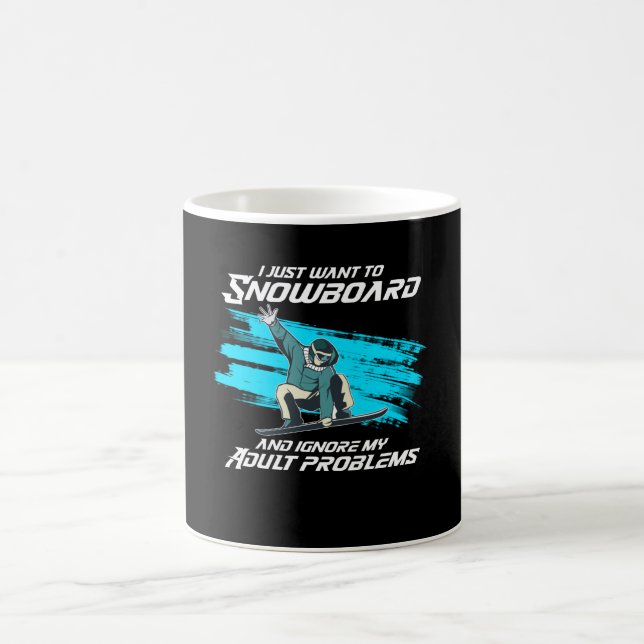Caneca De Café eu só quero snowboard (Centro)