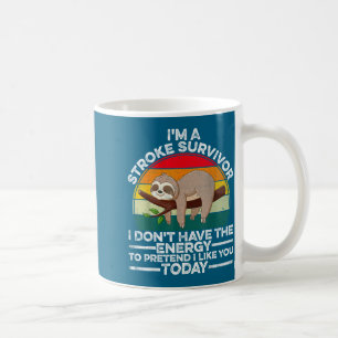 Caneca De Café Eu Sobrevivente de AVC Retrô Não Tenho Energia