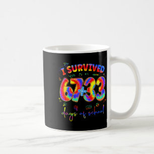 Caneca De Café Eu Sobrevivi 100 Dias De Escola Tiedye Professor E