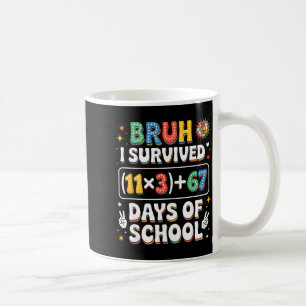 Caneca De Café Eu Sobrevivi 100 Dias Escola Bruh Groovy Equação M