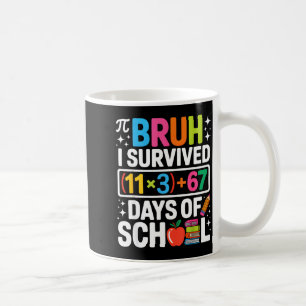 Caneca De Café Eu Sobrevivi 100 Dias Escola Bruh Groovy Equação M