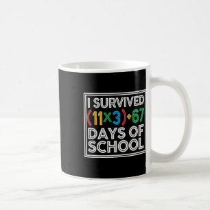 Caneca De Café Eu Sobrevivi 100 Dias Escola Engraçado Equação Mat