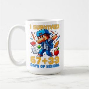Caneca De Café Eu Sobrevivi 67 33 Dias de Escola 100 Dias de Esco