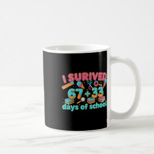 Caneca De Café Eu Sobrevivi 67 + 33 Dias De Escola Engraçado 67 S