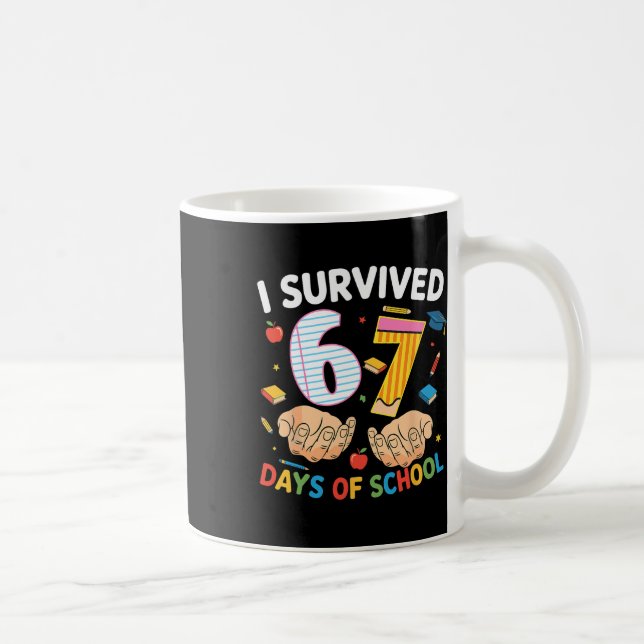 Caneca De Café Eu Sobrevivi 67 Dias De Aula Design De Professor L (Direita)