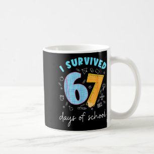Caneca De Café Eu Sobrevivi 67 Dias De Escola 67 Meme Ciência Ens