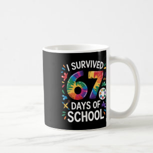 Caneca De Café Eu Sobrevivi 67 Dias De Escola Meme Mulheres Profe