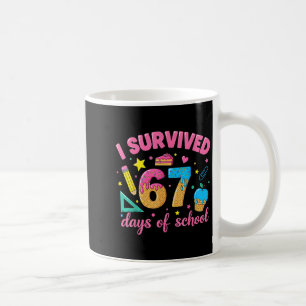 Caneca De Café Eu Sobrevivi 67 Dias De Escola Piada Engraçada Pro