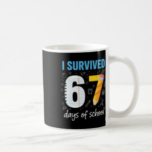 Caneca De Café Eu Sobrevivi 67 Dias De Escola Piada Meme Professo