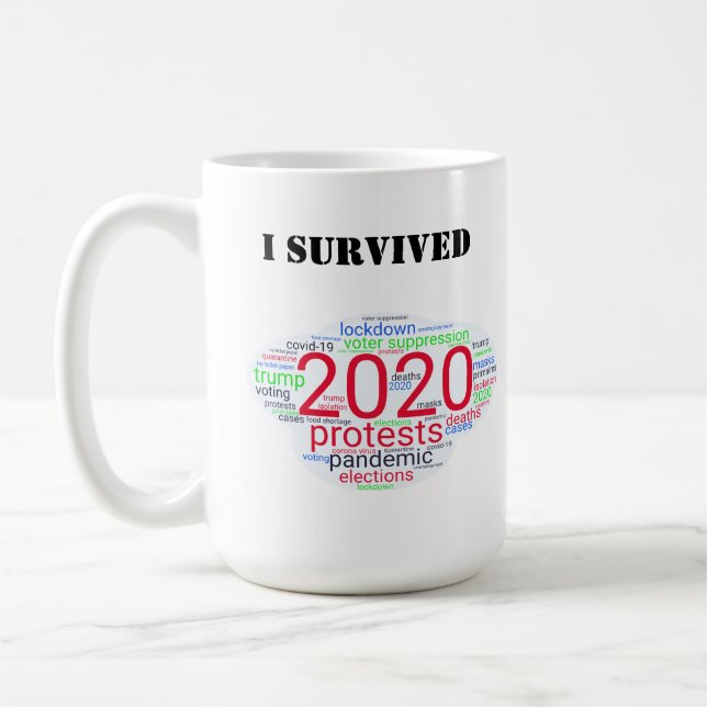 Caneca De Café Eu Sobrevivi a 2020 (Esquerda)