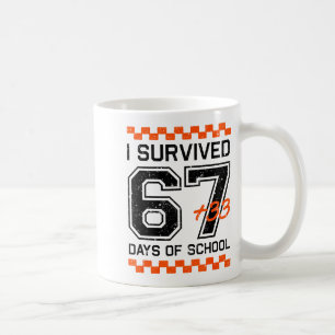 Caneca De Café Eu Sobrevivi a 67 + 33 Dias de Escola Matemática d