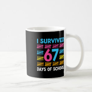 Caneca De Café Eu Sobrevivi a 67 Dias De Escola Engraçado 67 Meme