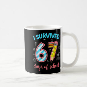 Caneca De Café Eu Sobrevivi a 67 Dias de Escola Engraçado 67 Meme