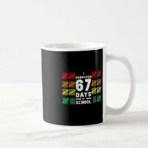 Caneca De Café Eu Sobrevivi a 67 Dias de Escola Funny 67 Meme Cri