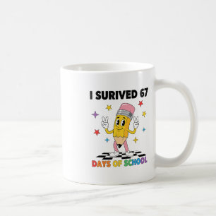Caneca De Café Eu Sobrevivi a 67 Dias De Escola Seis Sete Meme Pa