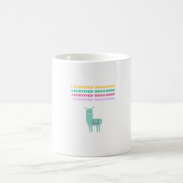 Caneca De Café Eu sobrevivi a Rona 2020 Llama (Centro)