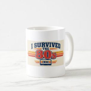 Caneca De Café Eu Sobrevivi aos Anos 80 Café Retrô Vintage Nostal