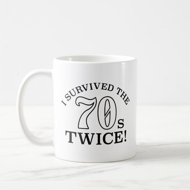 Caneca De Café Eu Sobrevivi Nos Anos 70 Duas Vezes (Esquerda)