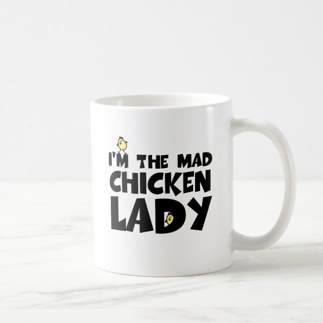 Caneca De Café Eu sou a senhora louca da galinha (Direita)