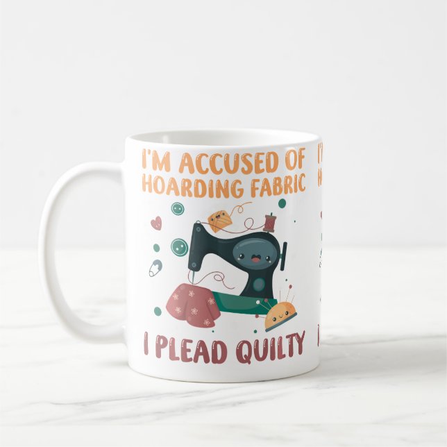 Caneca De Café Eu Sou Acusado De Acumular Tecido Eu Me Declaro Cu (Esquerda)