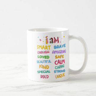 Caneca De Café Eu Sou Afirmação Diária Colorida Infantil Cristã