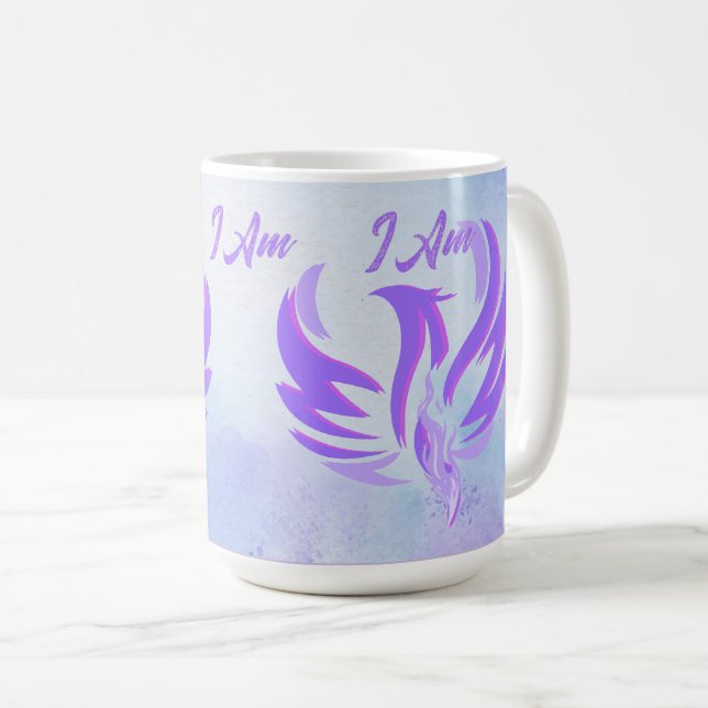 Caneca De Café Eu Sou Eu Sou Eu Sou Chama Violeta Pássaro de Fogo (Frente Esquerda)