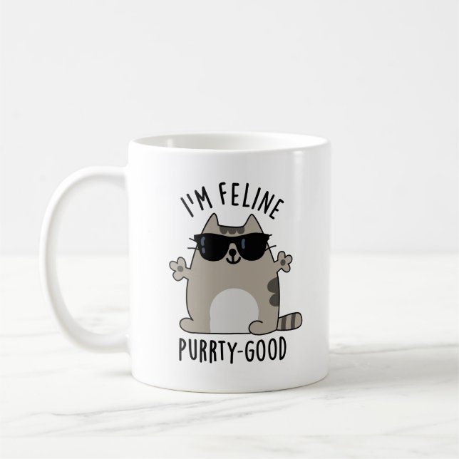 Caneca De Café Eu sou Feline Purr-ty Boa Gata Engraçada (Esquerda)