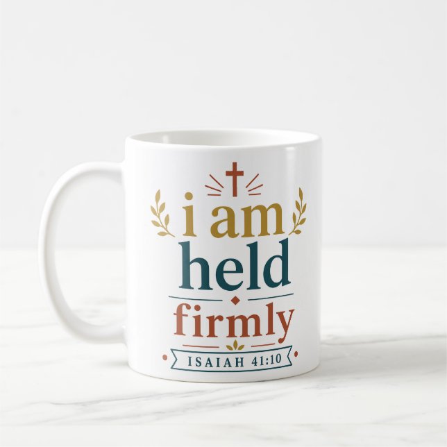 Caneca De Café Eu Sou Firmemente Segurado Citação Inspiradora da  (Esquerda)